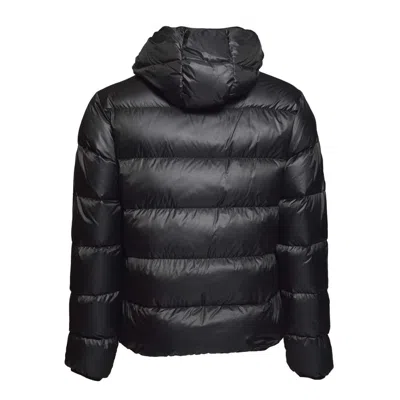 Aspesi Budd Puffer Jacket In Black Satin Fabric In Black