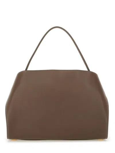 Ferragamo Two-tone Structured Medium Shoulder Bag In Grey