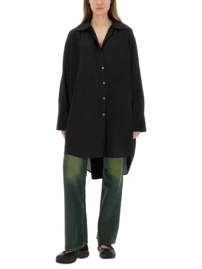 Our Legacy Gale Dress With Cuffed Sleeves And Loose Fit In Black