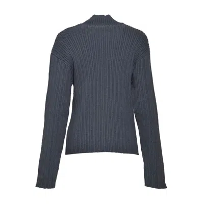 Our Legacy Dark Grey Wool Funnel Neck Sweater In Grey