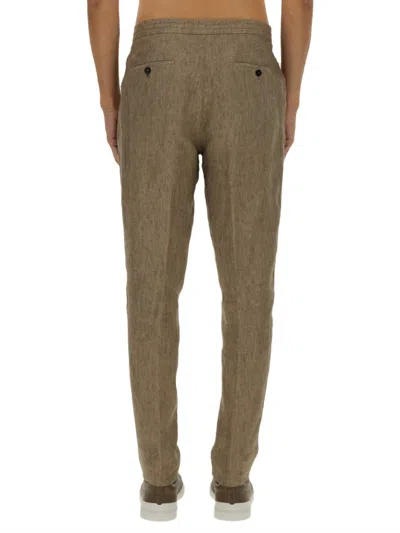 Zegna Stretch Gabardine Denim Jean In Brown