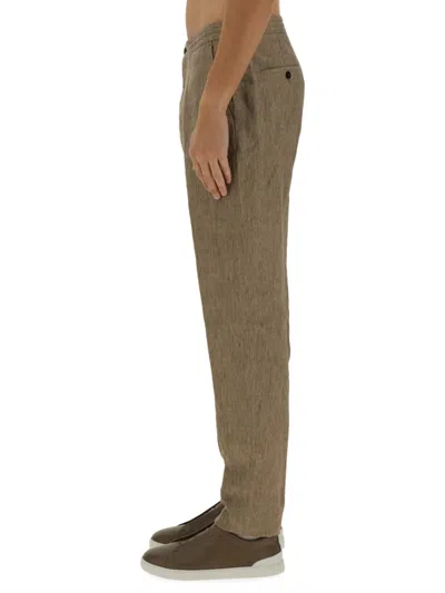 Zegna Stretch Gabardine Denim Jean In Brown