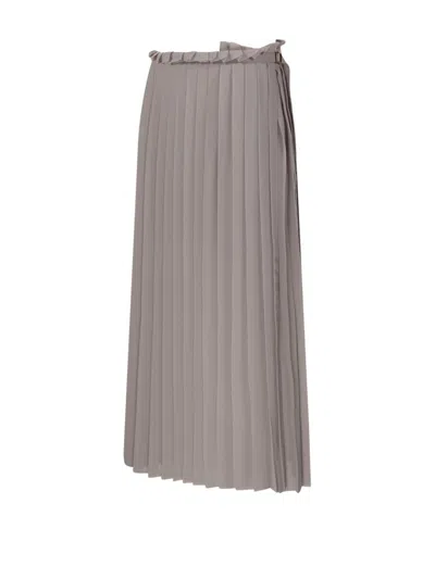 Ami Alexandre Mattiussi Ami Pleated Skirt In Grey