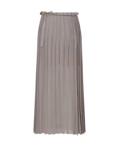 Ami Alexandre Mattiussi Ami Pleated Skirt In Grey