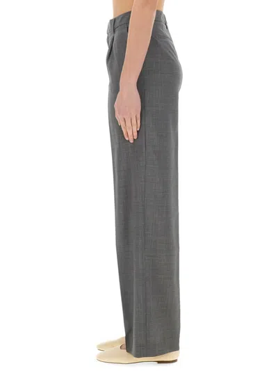 Pt Torino Lola Wide Leg Trousers With Front Pleats In Grey