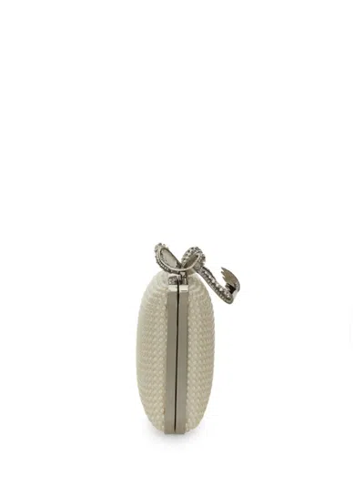 Self-portrait Pearl-embellished Box Clutch Bag In Neutrals