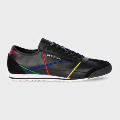 Shop Ps By Paul Smith Black Embroidery 'mestre' Trainers