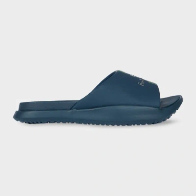 Ps By Paul Smith Navy 'powell' 'sports Stripe' Slides Blue In Blue