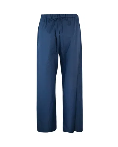 'S MAX MARA PANTALONE ARGENTO CON COULISSE BLU 
