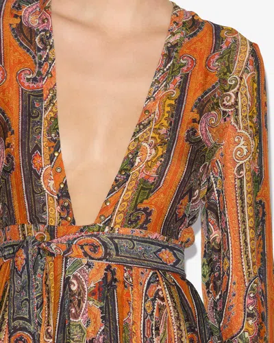 Isabel Marant Morgane Mini Dress In Orange