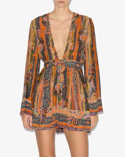 Isabel Marant Morgane Mini Dress In Orange