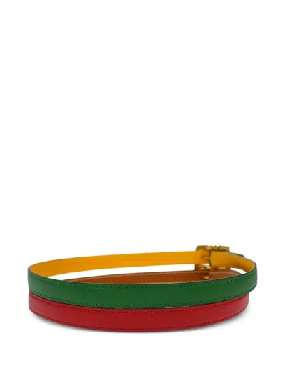 Pre-owned Hermes 1991 Reversible Leather Belt In Green