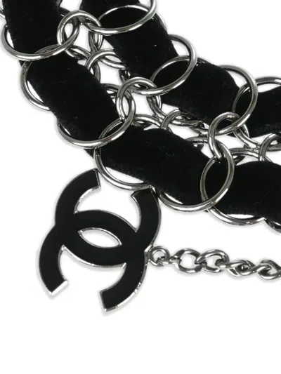 Pre-owned Chanel 2006 Camellia Chain Belt In Silver