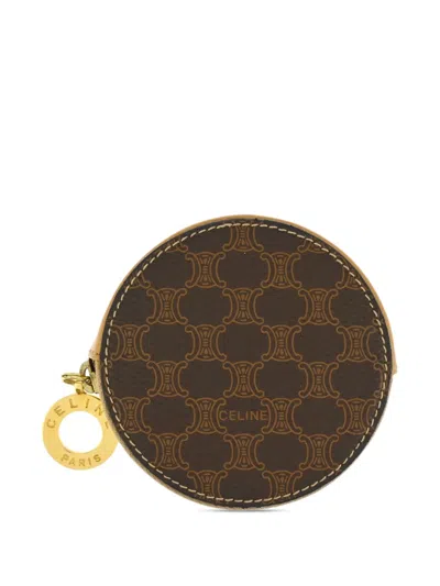 Pre-owned Celine 1990-2000s Macadam Coin Purse Wallet In Brown
