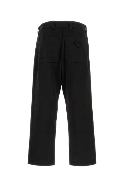 Prada Cotton-blend Slim-fit Trousers In Nero