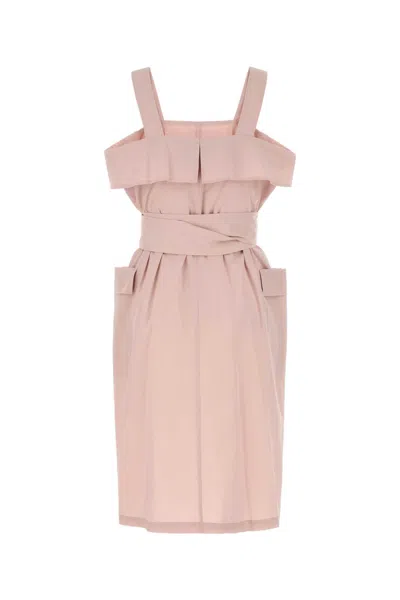 Weekend Max Mara Cotton Dress Belted Waist In Rosa