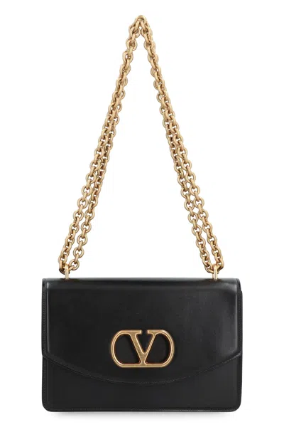 Valentino Garavani Garavani Vain Shoulder Bag In Shiny Calfskin Woman Black Uni In Black