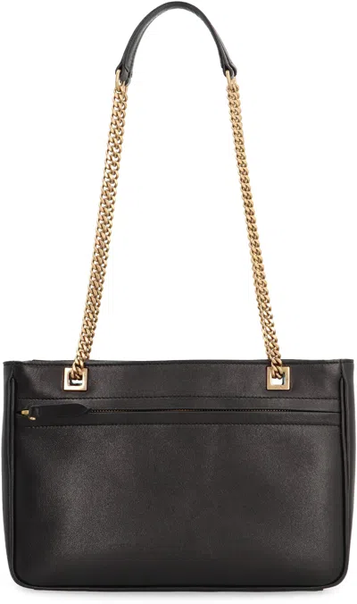 Valentino Viva Superstar Leather Shoulder Bag With Maxi Vlogo Signature On The Front In Black