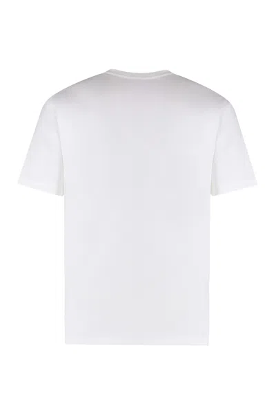Valentino Cotton Crew Neck T-shirt With Graphic Print In Ivory