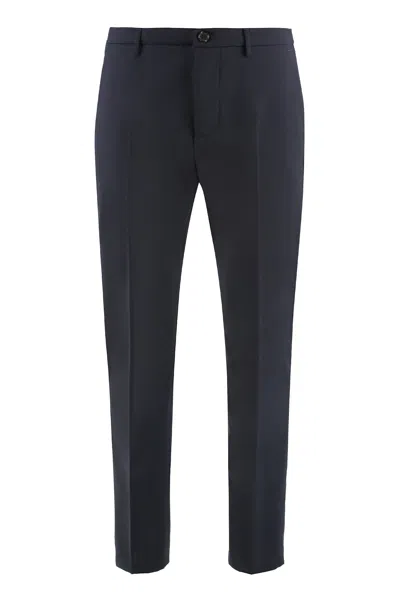 Department Five Wool Blend Trousers In Blue