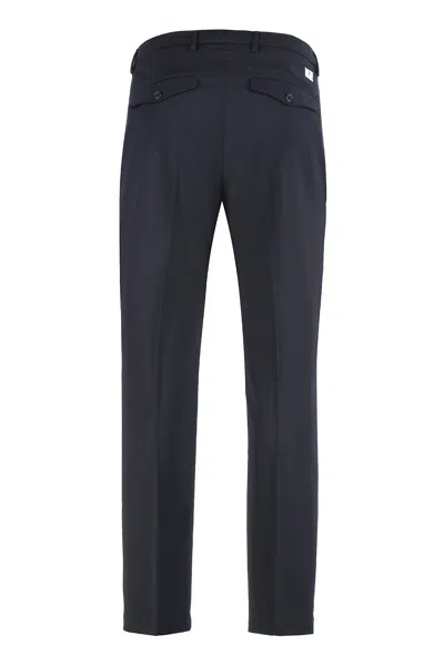 Department Five Wool Blend Trousers In Blue