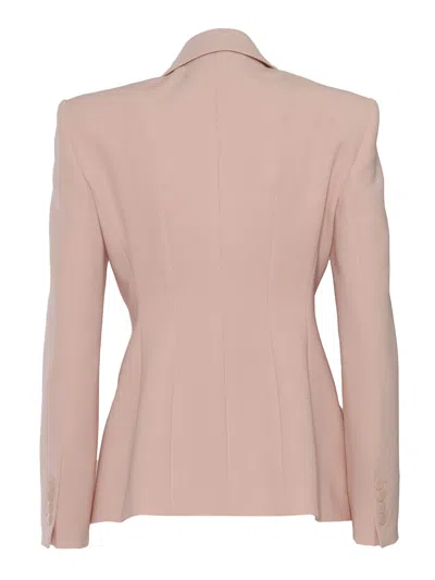 Max Mara Tailored Double-breasted Jacket With Sharp Lapels In Pink