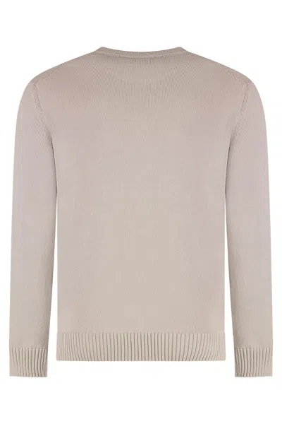 Drumohr Cotton Crew-neck Sweater In Sand