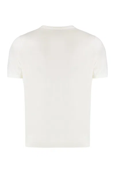 Drumohr Logo Label Jersey Polo In White