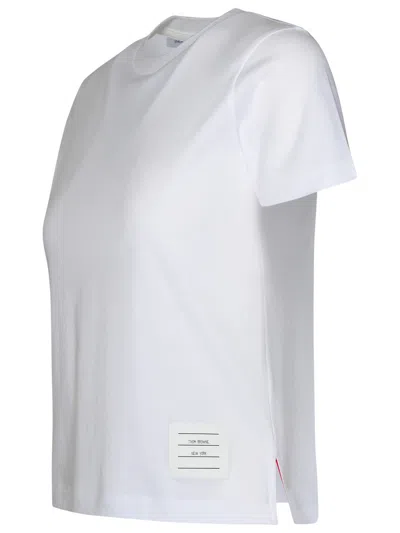 Thom Browne Crew-neck T-shirt Ribbed Side Slit In White
