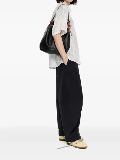 Bimba Y Lola Medium Paper Tote Bag In Black