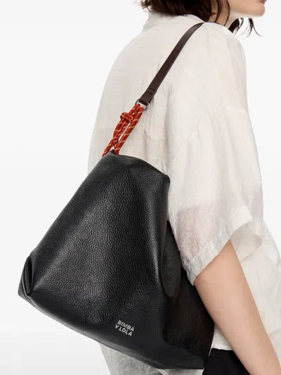 Bimba Y Lola Medium Paper Tote Bag In Black