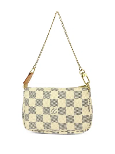 Pre-owned Louis Vuitton 2006 Damier Azur Mini Pochette Accessoires Handbag In Neutrals