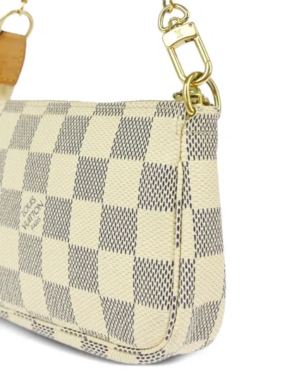 Pre-owned Louis Vuitton 2006 Damier Azur Mini Pochette Accessoires Handbag In Neutrals
