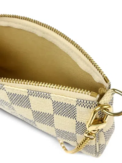 Pre-owned Louis Vuitton 2006 Damier Azur Mini Pochette Accessoires Handbag In Neutrals