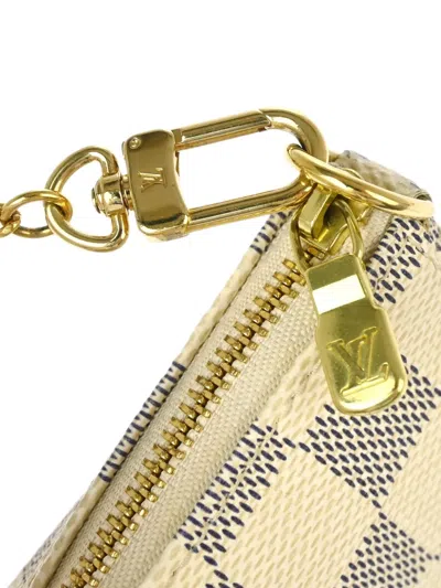 Pre-owned Louis Vuitton 2006 Damier Azur Mini Pochette Accessoires Handbag In Neutrals