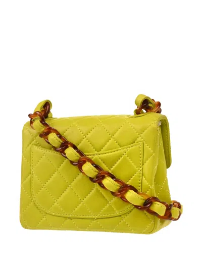 Pre-owned Chanel 1997 Mini Classic Flap Shoulder Bag In Green