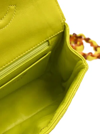 Pre-owned Chanel 1997 Mini Classic Flap Shoulder Bag In Green