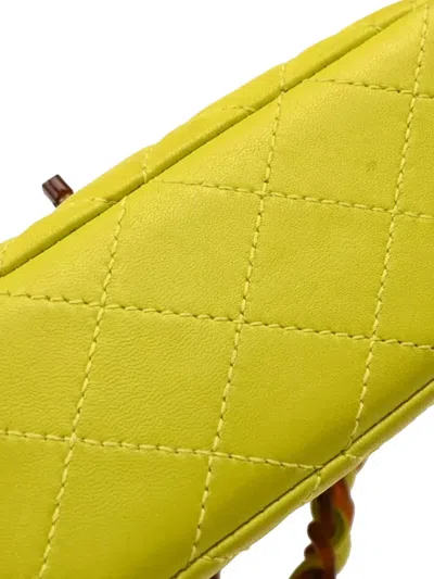 Pre-owned Chanel 1997 Mini Classic Flap Shoulder Bag In Green
