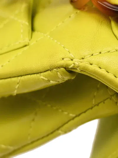 Pre-owned Chanel 1997 Mini Classic Flap Shoulder Bag In Green