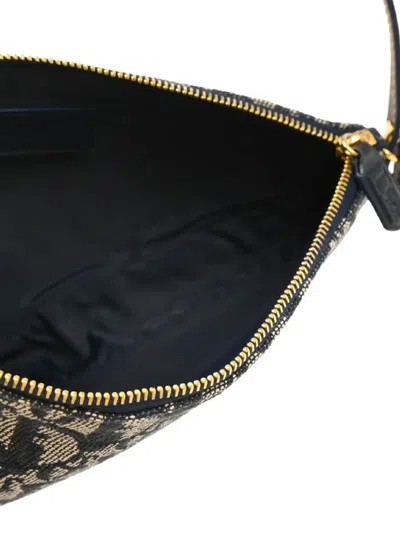 Pre-owned Dior 2004 Oblique Saddle Shoulder Bag In Blue