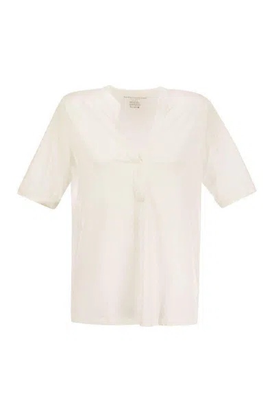 Majestic Filatures Viscose Serape Neckline Tunic In Beige