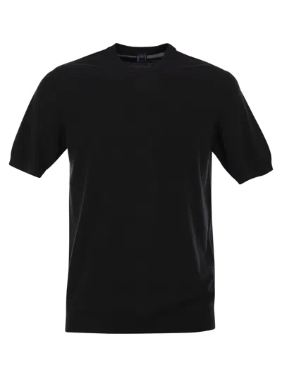 Fedeli Ribbed Hem Short Sleeves Textured Pattern
