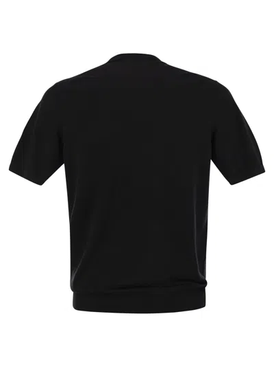 Fedeli Ribbed Hem Short Sleeves Textured Pattern
