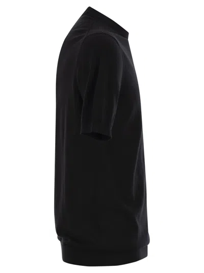 Fedeli Ribbed Hem Short Sleeves Textured Pattern