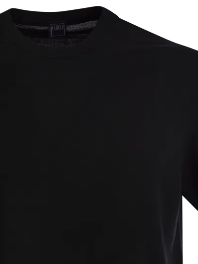 Fedeli Ribbed Hem Short Sleeves Textured Pattern