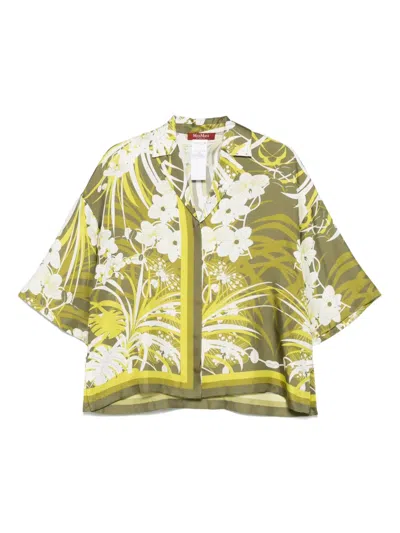 Max Mara Studio Shirt Woman Beige In Green