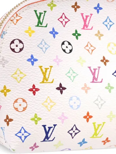Pre-owned Louis Vuitton X Takashi Murakami 2012 Pochette Cosmetic Pouch In White
