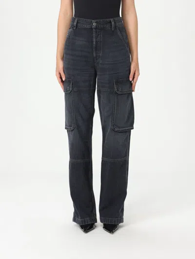 Diesel D-pot-cargo Mid Rise Straight Jeans In Schwarz