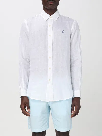 Polo Ralph Lauren Classic Fit Linen Shirt In Weiss