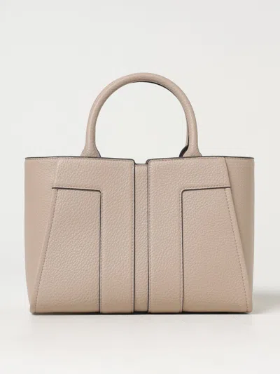 Elisabetta Franchi Structured Textured Tote Bag With Removable Strap In Grey